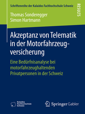 cover image of Akzeptanz von Telematik in der Motorfahrzeugversicherung